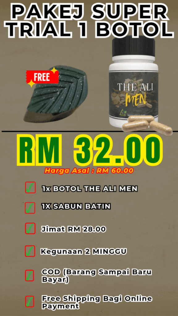 PAKEJ SUPER TRIAL ALI MEN - 1 BOTOL ALI + SABUN